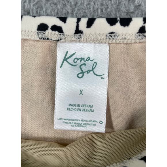 Kona Sol Swim Bottoms Womens X (14-16) Multicolor Animal Print High Waist NWT - Picture 2 of 11